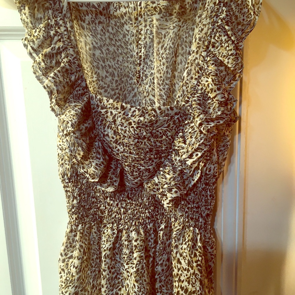 Animal print summer chiffon blouse